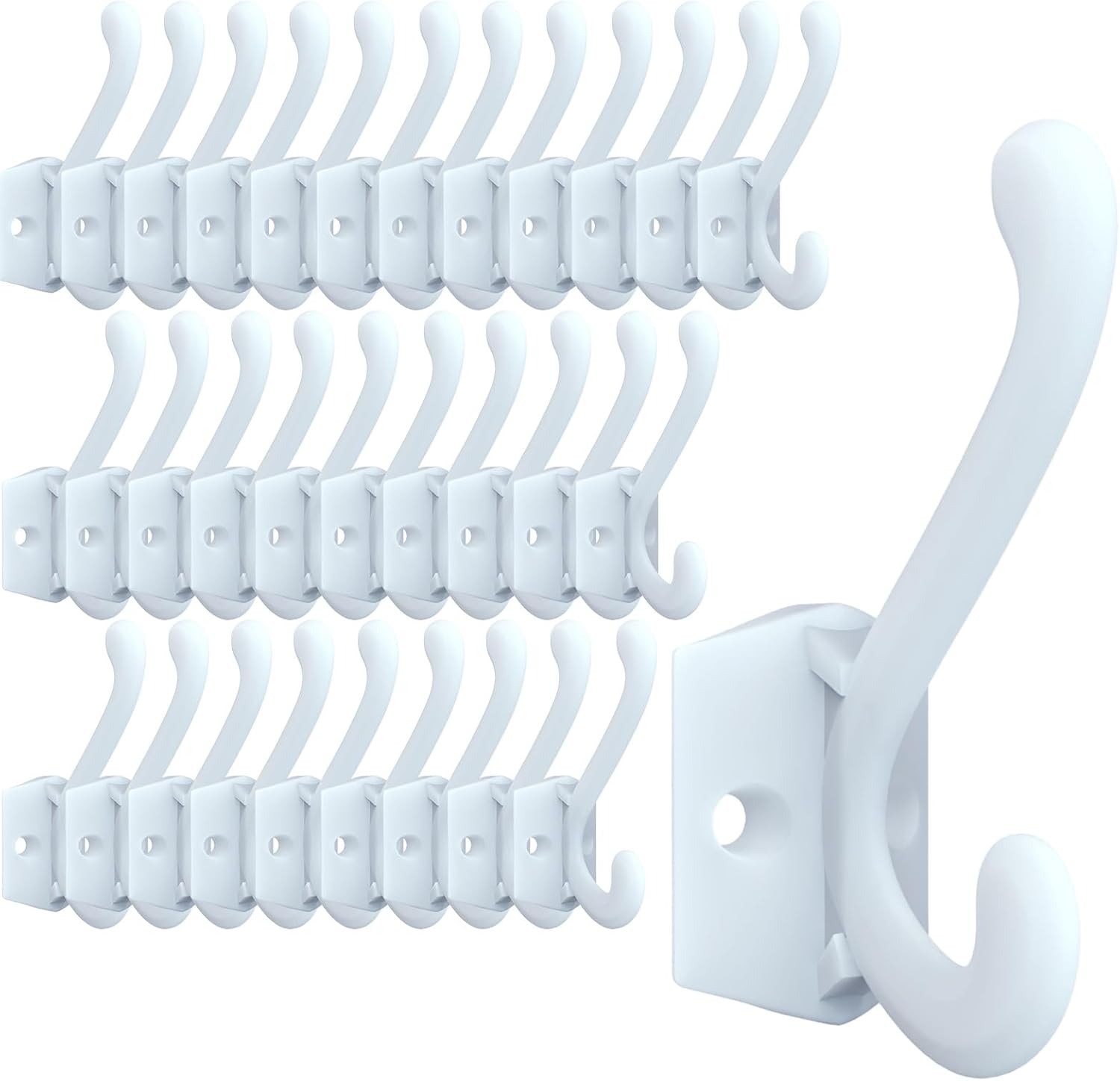 CBWLWJ 16 Pack Heavy Duty Metal Wall Hooks for Hanging, Wall Mounted Coat Hooks for Living Room, Bathroom, Kitchen – Hang Coat, Bag, Scarf, Towel, Hat, Key, Cup (Silver)