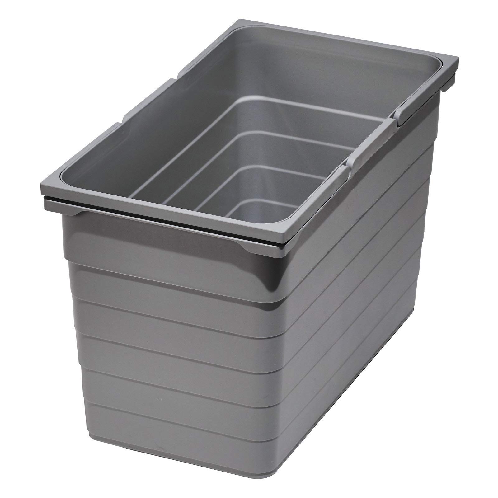 Ninka Abfalltrennsystem eins2vier KB 500 mm, Seitenstärke 16 mm Höhe 330 mm 2x 11,5L, 1x 25L, 1x 50er Bodenplatte, 1x 50er Deckelplatte, 2x Führungsleiste alugrau für Tandembox von SO-TECH®