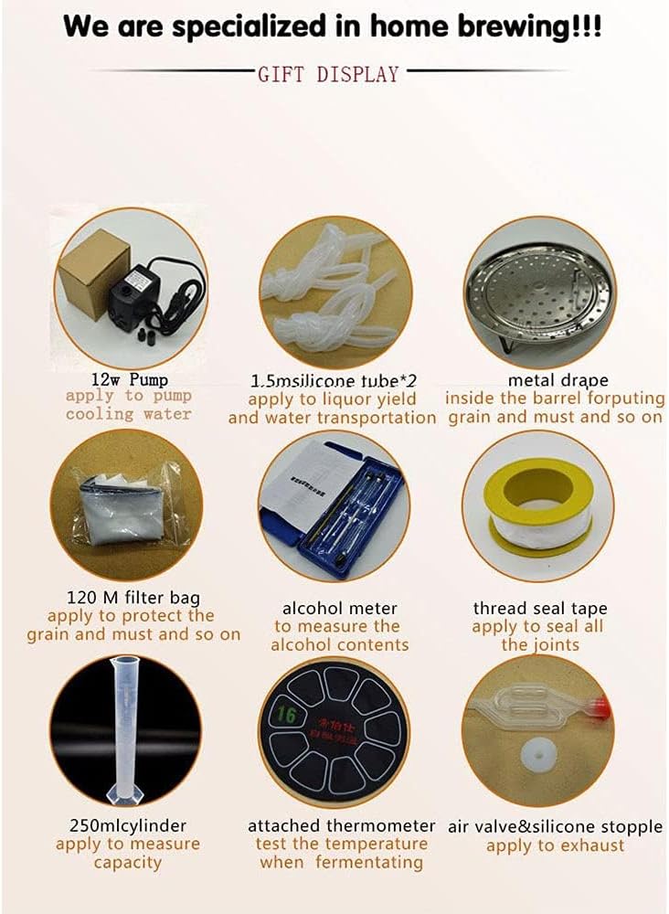 60L Home Brewing Distiller Red Copper Twin Tower Brewing Equipment Fermentation Barrel Storage Tank