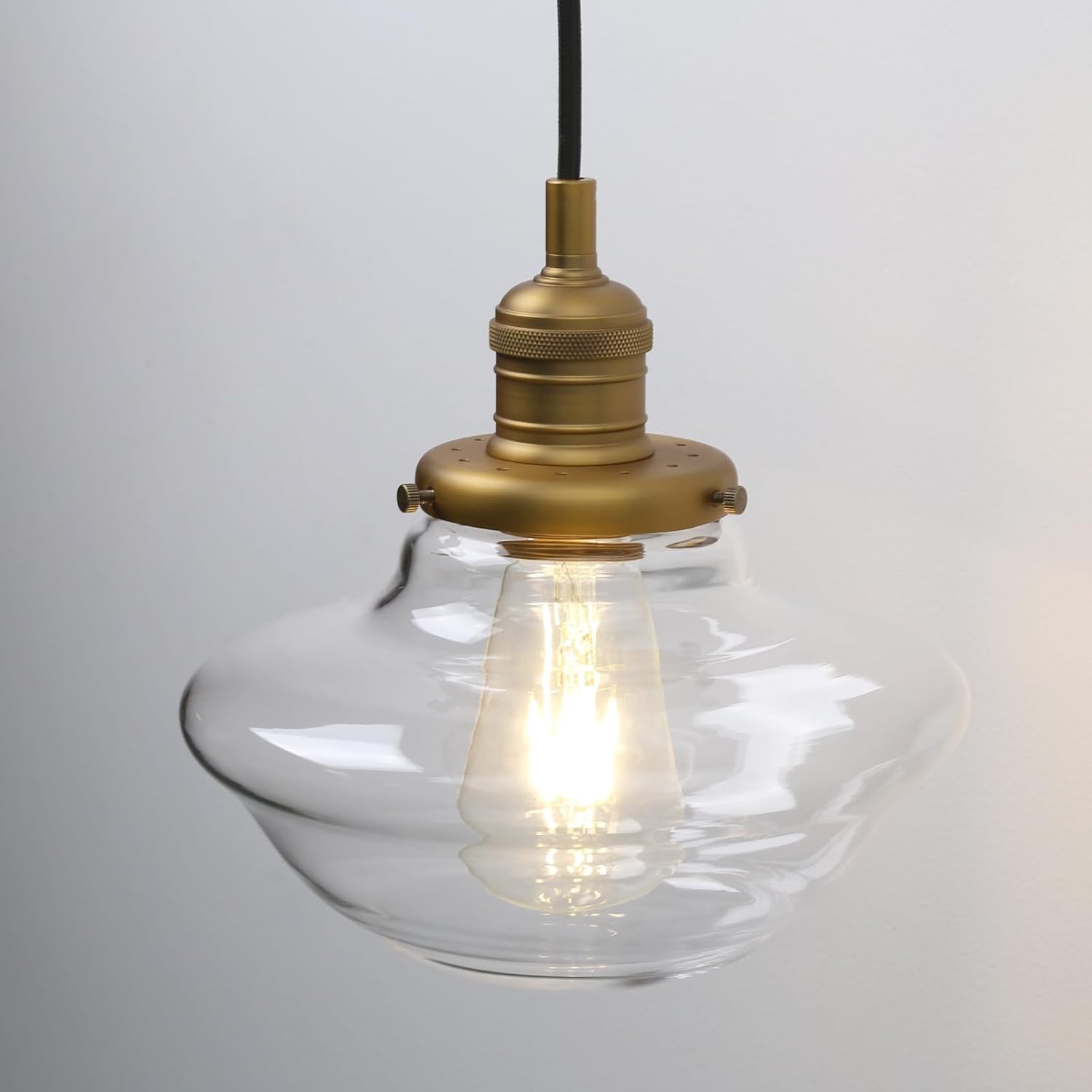 Pathson Vintage Island Pendant Light, Glass Adjustable Hanging Pendant Lamp, Modern Ceiling Chandelier for Dining Room Living Room Bedroom Kitchen Lighting