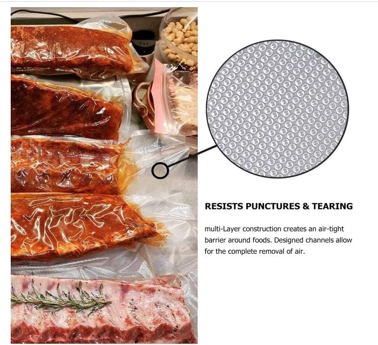 Vacuum Food Sealer Rolls 2 Rolls (32 * 600 cm) BPA Free, Heavy Duty Embossed Vacume Sealer Storage Bags Rolls for Sous Vide Cooker and All Vaccum Food Sealer Machines (Total 1200cm)