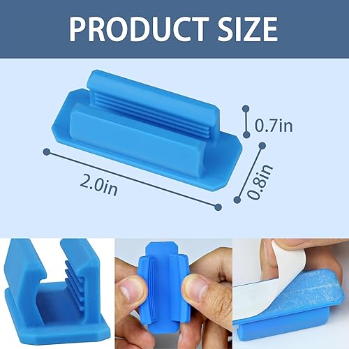 Miniatura 3 de Juego de 20 portalápices para escritorio, soporte adhesivo para bolígrafos con 20 calcomanías mejoradas adicionales, soportes de silicona para