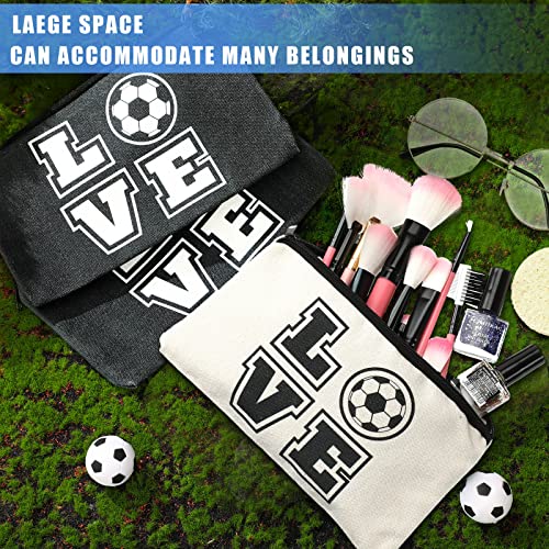 Amylove 20 Pieces Soccer Makeup Bag Gifts Soccer Cosmetic Travel Bag with Words Toiletry Zipper Pouch Portable for Women Football Lover Players Team Accessories4
