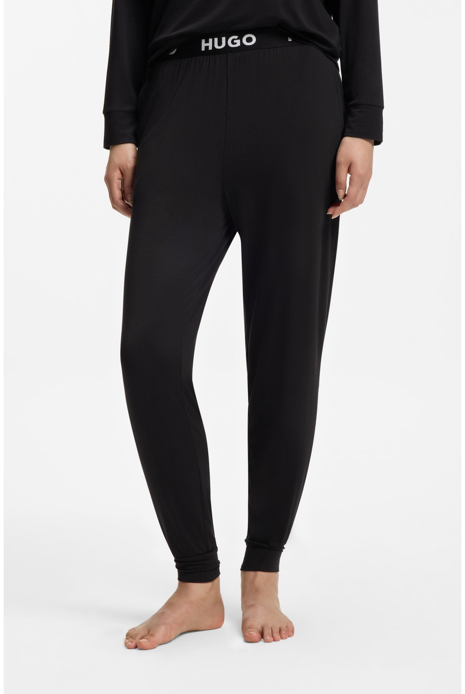 HUGO Pyjama-Hose Aus Stretch-Jersey Mit Logo-Bund Und Beinbündchen