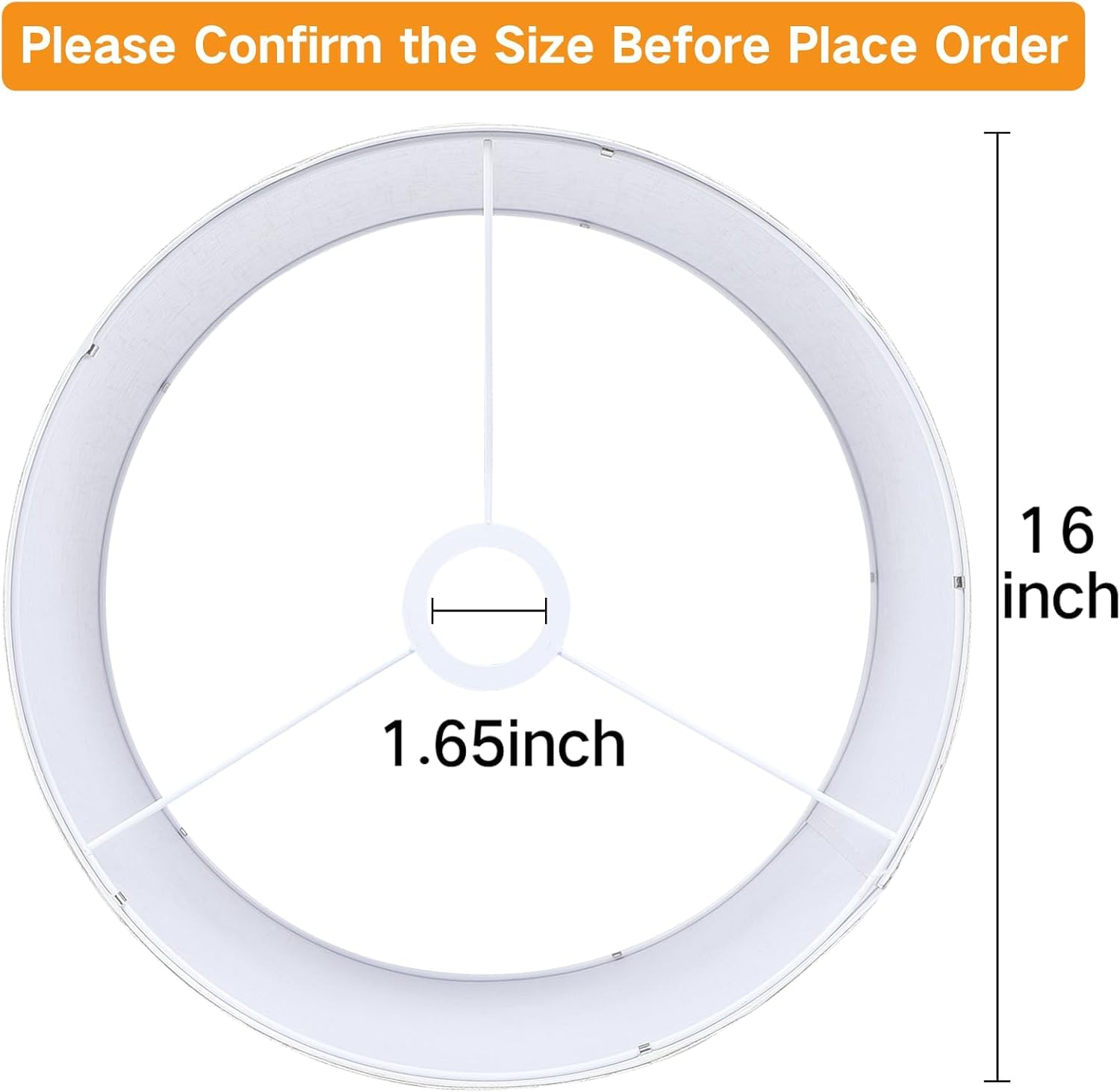 OUTON Blanc Grand Abat-jour pour Lampadaires, 40,6cm x 40,6cm x 22,9cm, Facile à Monter, Abat-jour de Remplacement en Forme de Tambour en Lin pour Lampes de Table