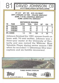 Amazon.com: 1992 Topps Series 1 Football #81 D.J. Johnson Amazon.com: 1992 Topps Series 1 Football #81 D.J. Johnson