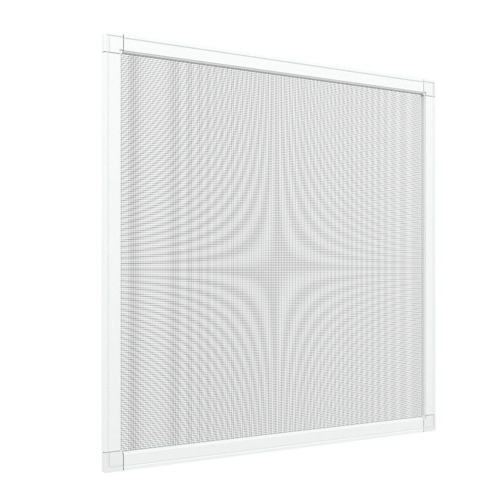 Zanzariera fissa con telaio in alluminio su misura pannello ultra sottile 11mm per finestra chiusura con calamite staffe in PVC personalizzabile colori e reti Made in Italy Bianco