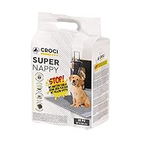 Croci Super Nappy Carboni attivi – Tappetini Igienici per Cani 57×84 cm – 30 pezzi, Traverse Cani e Animali Domestici, per Pipi Cane e Gatto Ultra Assorbenti Usa e Getta, Antistrappo e Antiodore