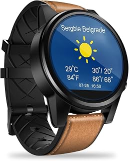 JXFY Smart Watch Heart Rate Monitors Pedometers 16GB + 1GB 5MP Camera,Crystal Display Touch Screen Watch GPS WIFI SIM BT Sports Watch (Application Download)(Brown)