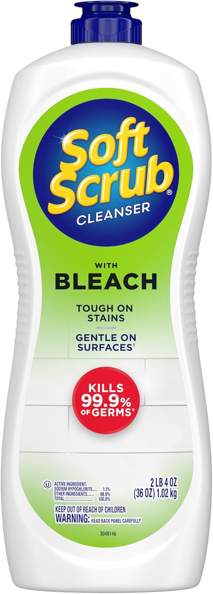 Limpiador exfoliante suave con lejía, 36 oz, limpiador multisuperficie, mata gérmenes