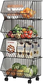 キッチンワゴン スチールラック 収納ワゴン 収納バスケット 4段 収納棚 キャスター付き 取り外し・積み重ね可能 防錆 大容量 棚 収納 奥行29 cm スリム トイレ リビング 台所収納
