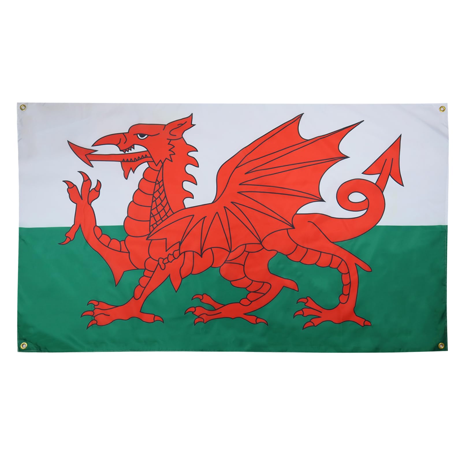 AZ FLAG Welsh Flag 150 x 90 cm with 4 Eyelets for Balcony or Wall, Wales, 1 Pièce