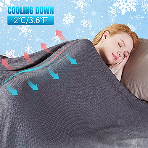 Jaoswish Cooling Blanket Queen Size,100% Bamboo Summer Blankets For Hot Sleepers To Keep Cool,Lightweight Blanket For Bed Couch All Season Use(79"X91",Dark Grey) #TOP1