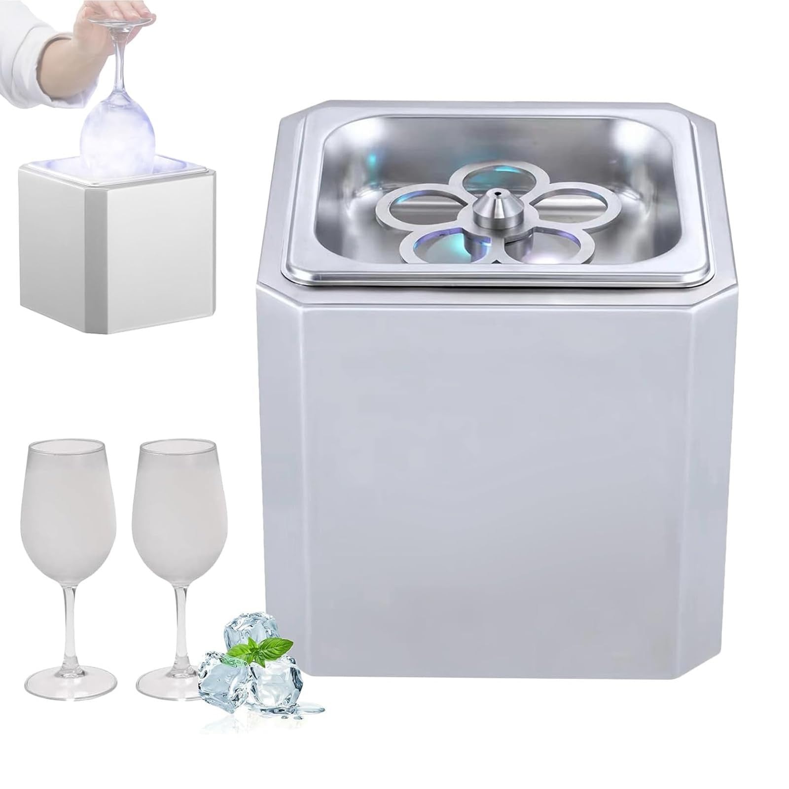 LQQYJSM Glass Chiller Mini Maker, Instant Chill Cups for Cocktails, Beer, Mixed Drinks, Quickly Freezes to -25°C, Co2 Glass Froster for Cups and Glasses 6 Seconds