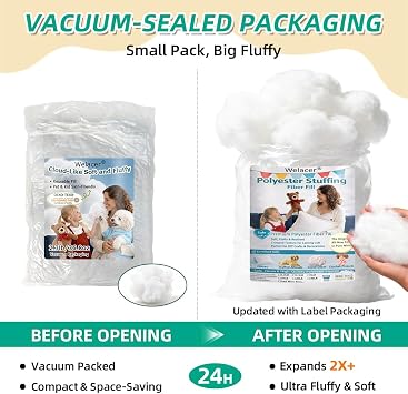 Welacer Polyfill Stuffing for Stuffed Animals,10oz/283g for DIY Crafts
