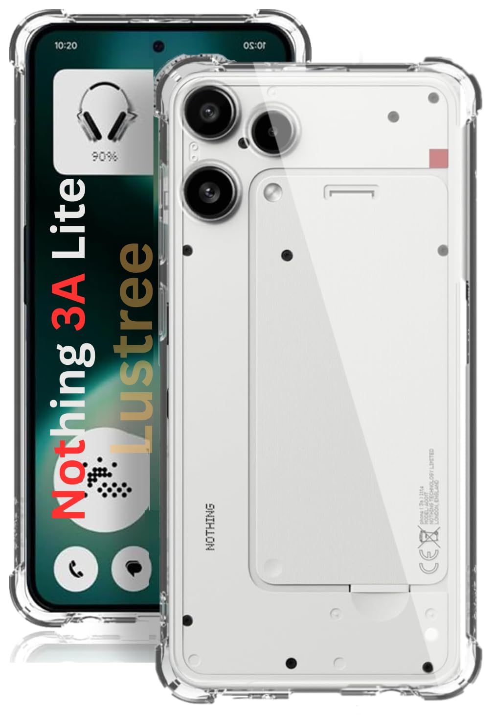 Back Cover for Nothing Phone 3a Lite 5G Transparent Mobile Back Case Shock Proof Design Camera Edges Protection Crystal Clear Phone Case Silicon Soft TPU and Flexible (Nothing Phone 3a Lite 5G)