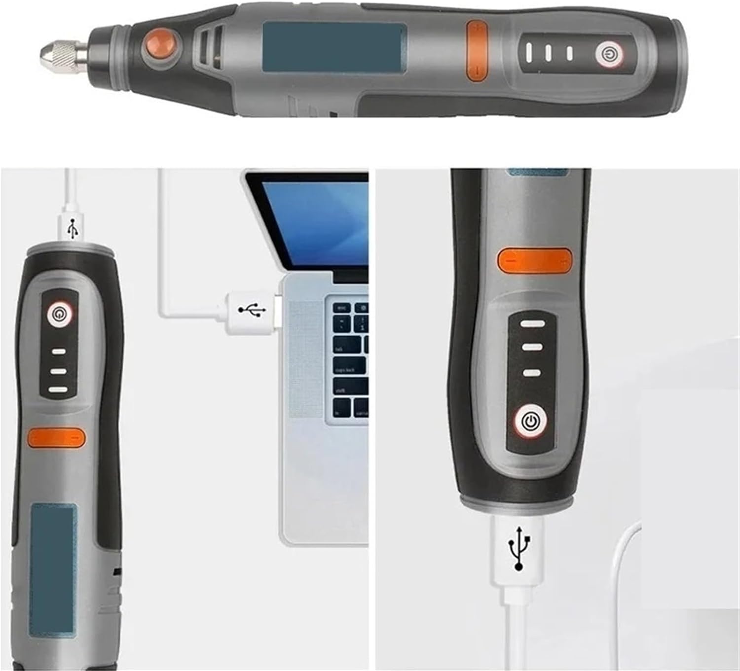 Electric Angle Grinder, USB Mini Wireless Drill Rotary Tool 21000rpm Engraving Pen Electric with Accessories DIY