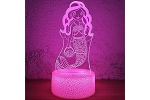 Dreamlike 3D Mermaid Illusion Lamp - A Magical Touch for Girls' Rooms