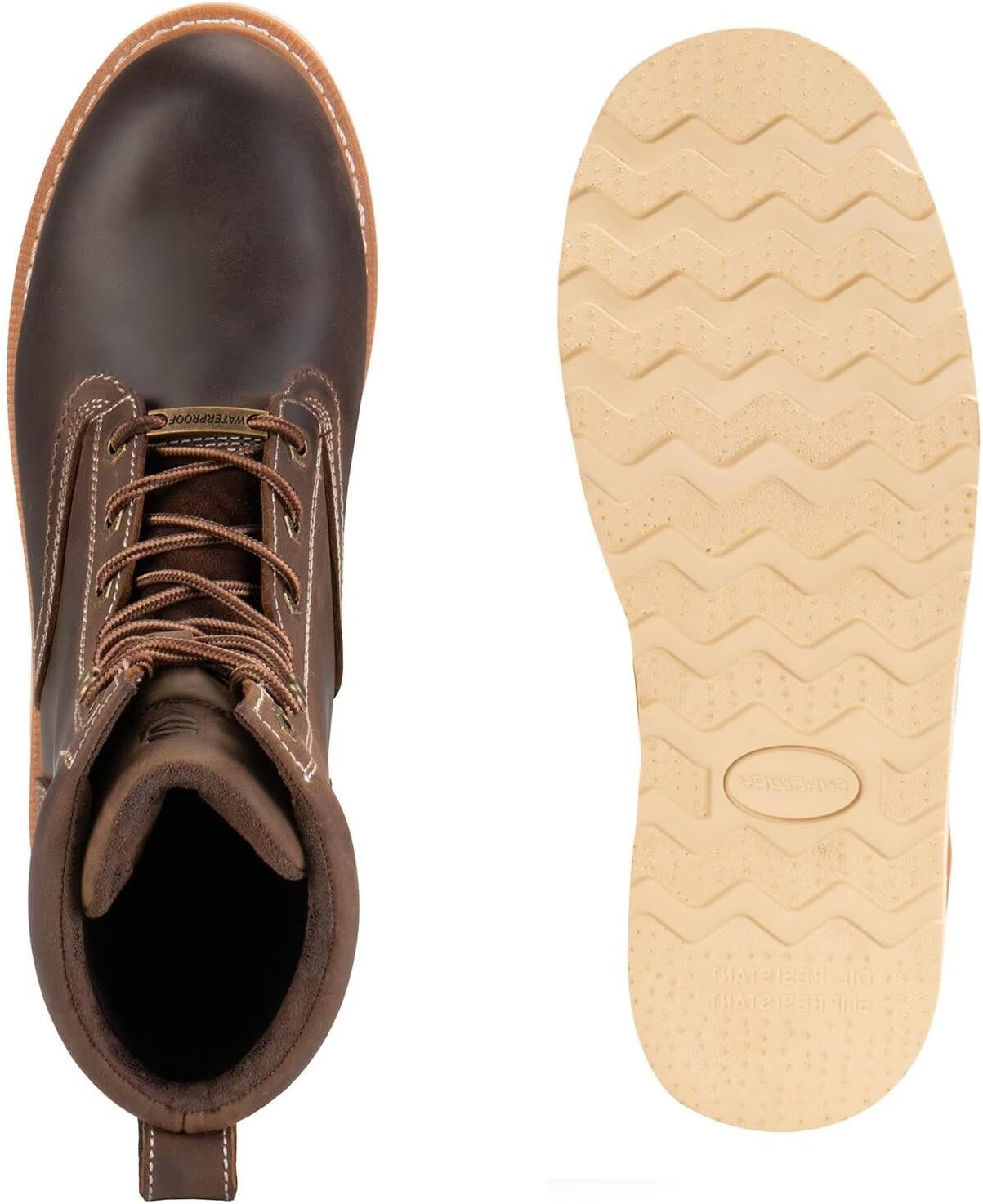 SUREWAY Men's 8" Waterproof Steel-Toe Logger Work Boot,Superior Oil/Slip Resistant,Thicker Full Grain Leather,Wedge Rubber Sole,EH Rated - Image 3