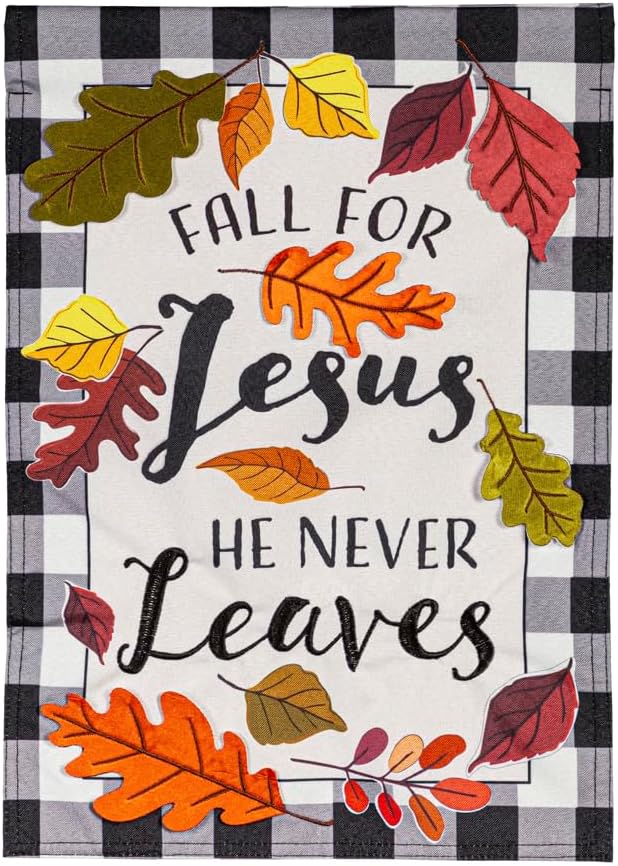 Evergreen Flag Fall for Jesus Garden Linen Flag, Welcome Fall Garden Flags 12x18 Double Sided, Small Garden Flags for Outside, Fall Decorations for Home, Porch, Yard