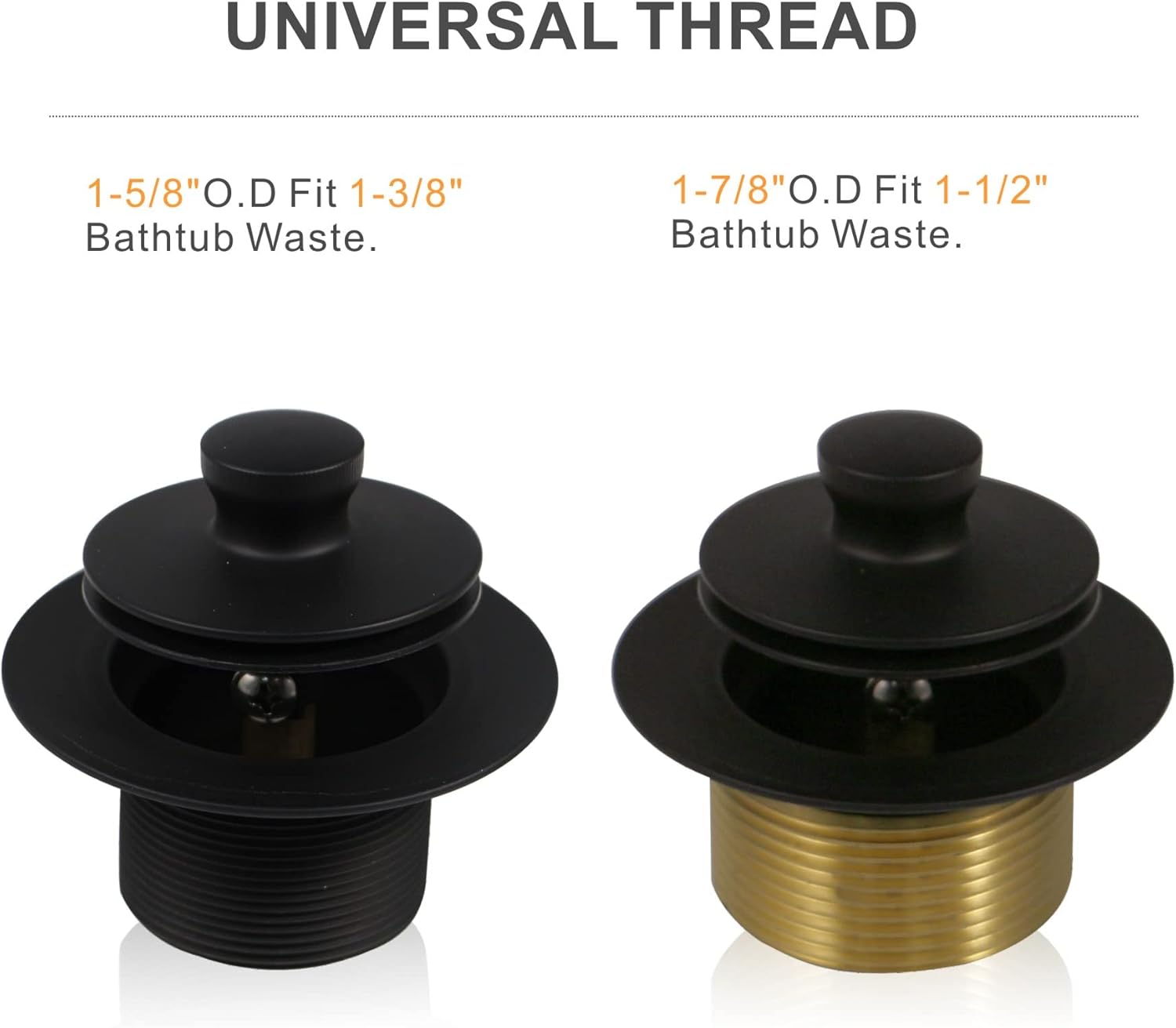 Bronze Bathtub Tub Drain Conversion Kit Assembly, Wellup Tub Drain Trim Kit with Two-Hole Overflow Faceplate, Oil Rubbed Bronze