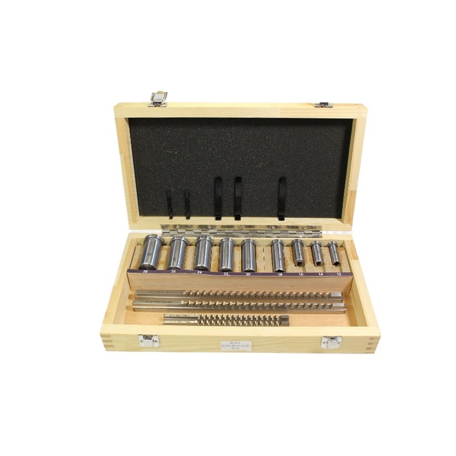 18PCS Push-Type Keyway Broach Metric Sized High Speed Steel Keyway Broaches for CNC Machine Precision Engineering