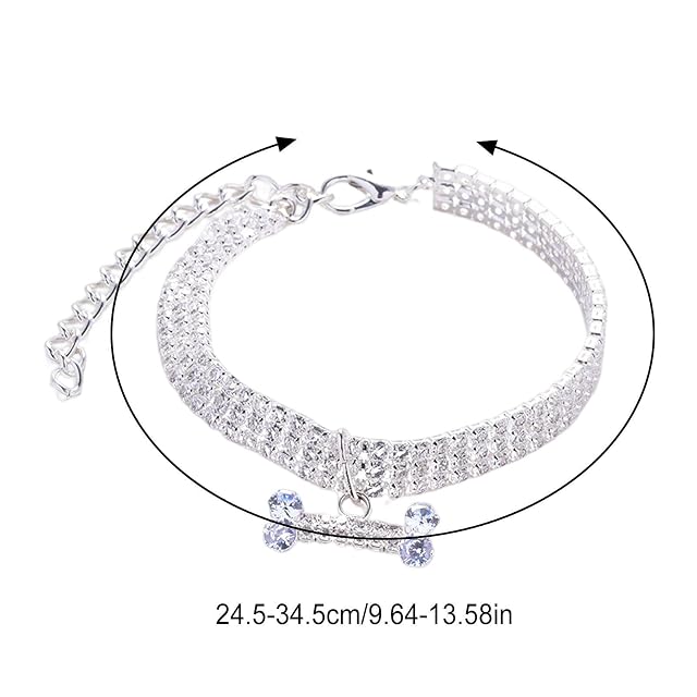 Foto 4 de 8 de Collar de perro con brillo, collar de diamantes de imitación para perros pequeños, gatos, collar de diamantes…