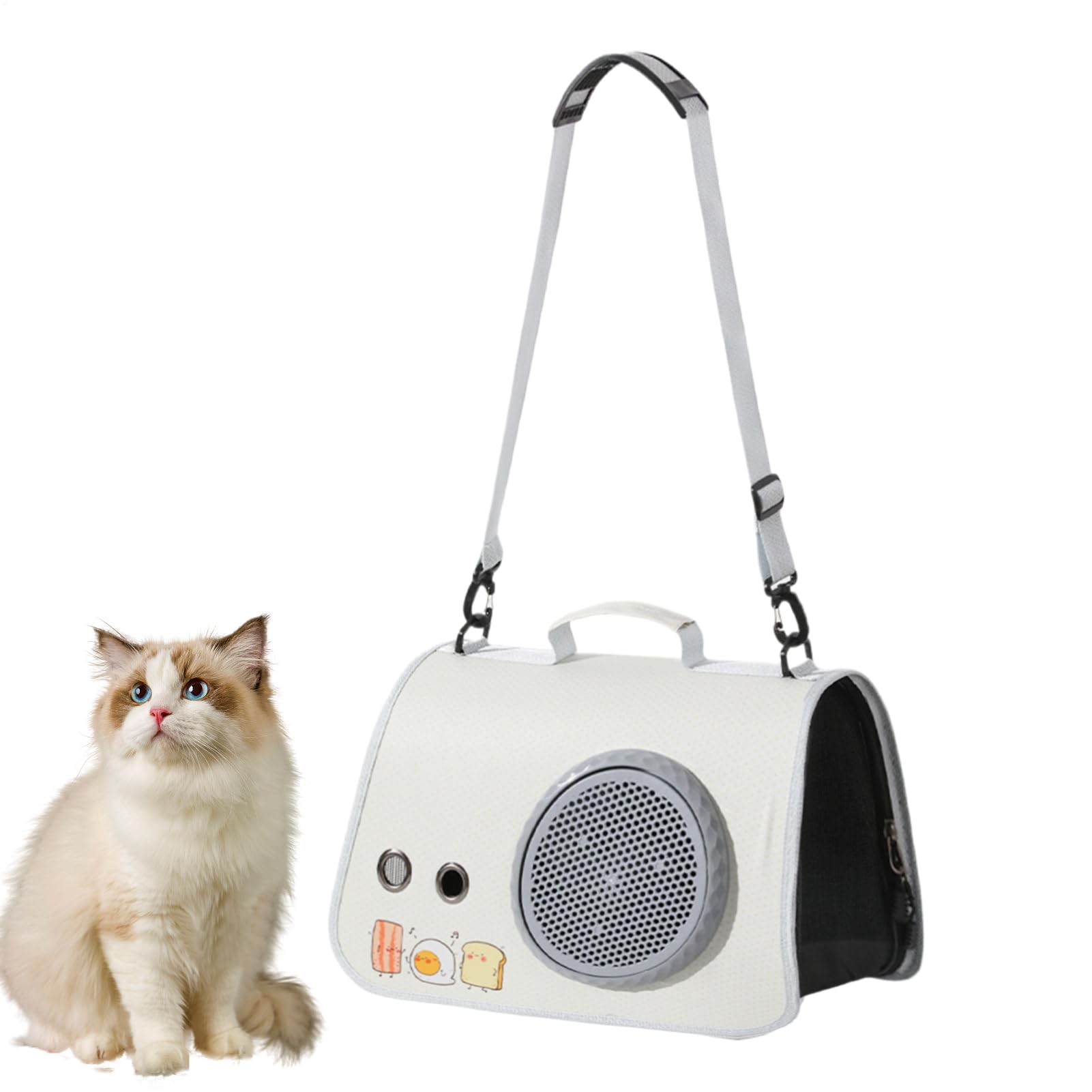 Sac de transport pour chat imperméable avec bandoulière et organiseur respirant