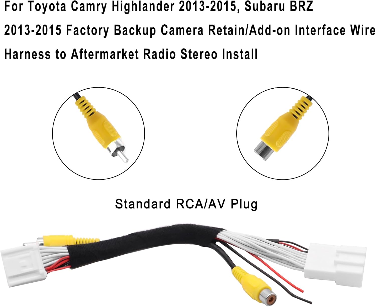 Backup Camera 16 PINS T-Harness for Select 2012-2015 Toyota Prius Camry Corolla