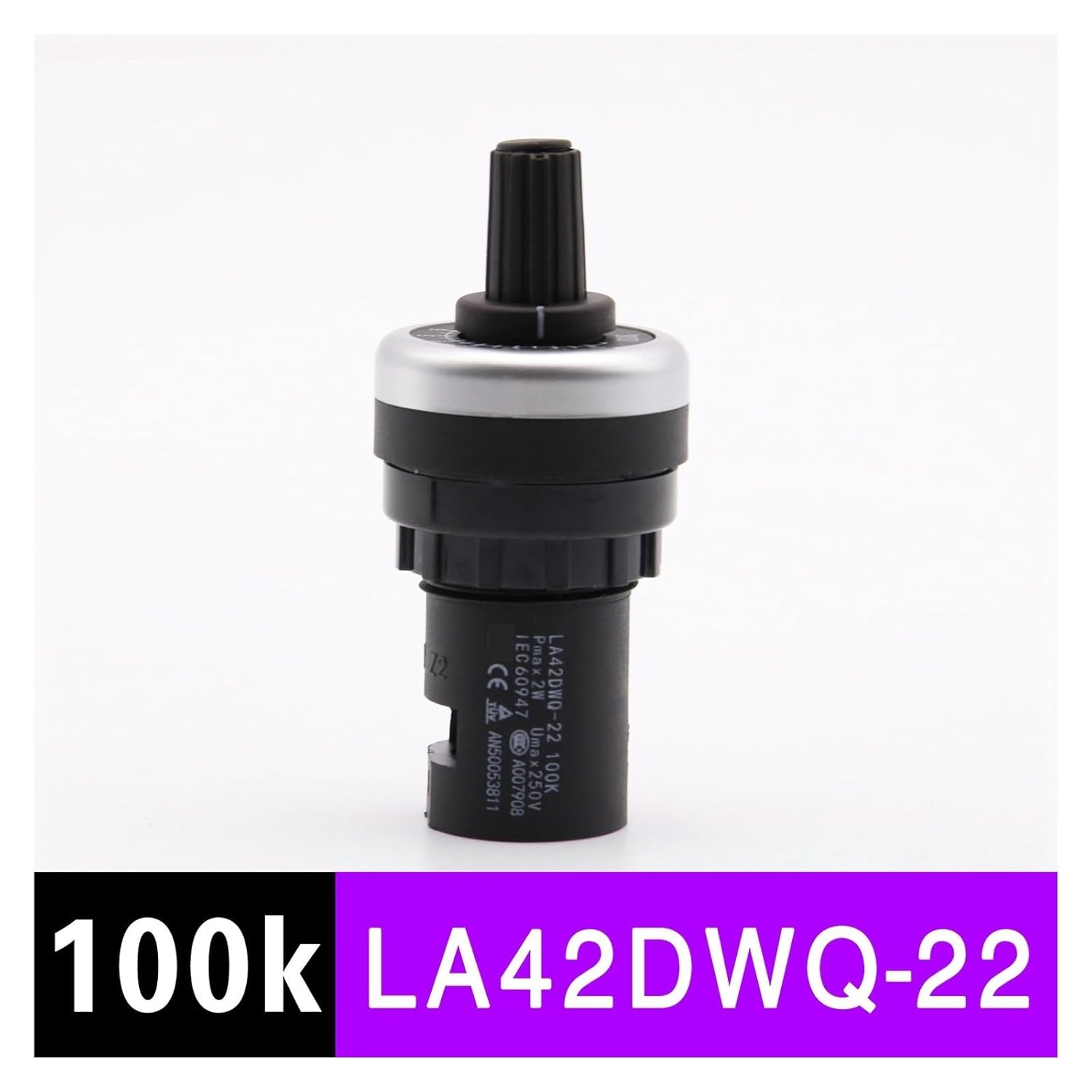 LA42DWQ-22 Potentiometer with knob Scale Frequency Converter Precision Speed Regulation 22mm(100欧)