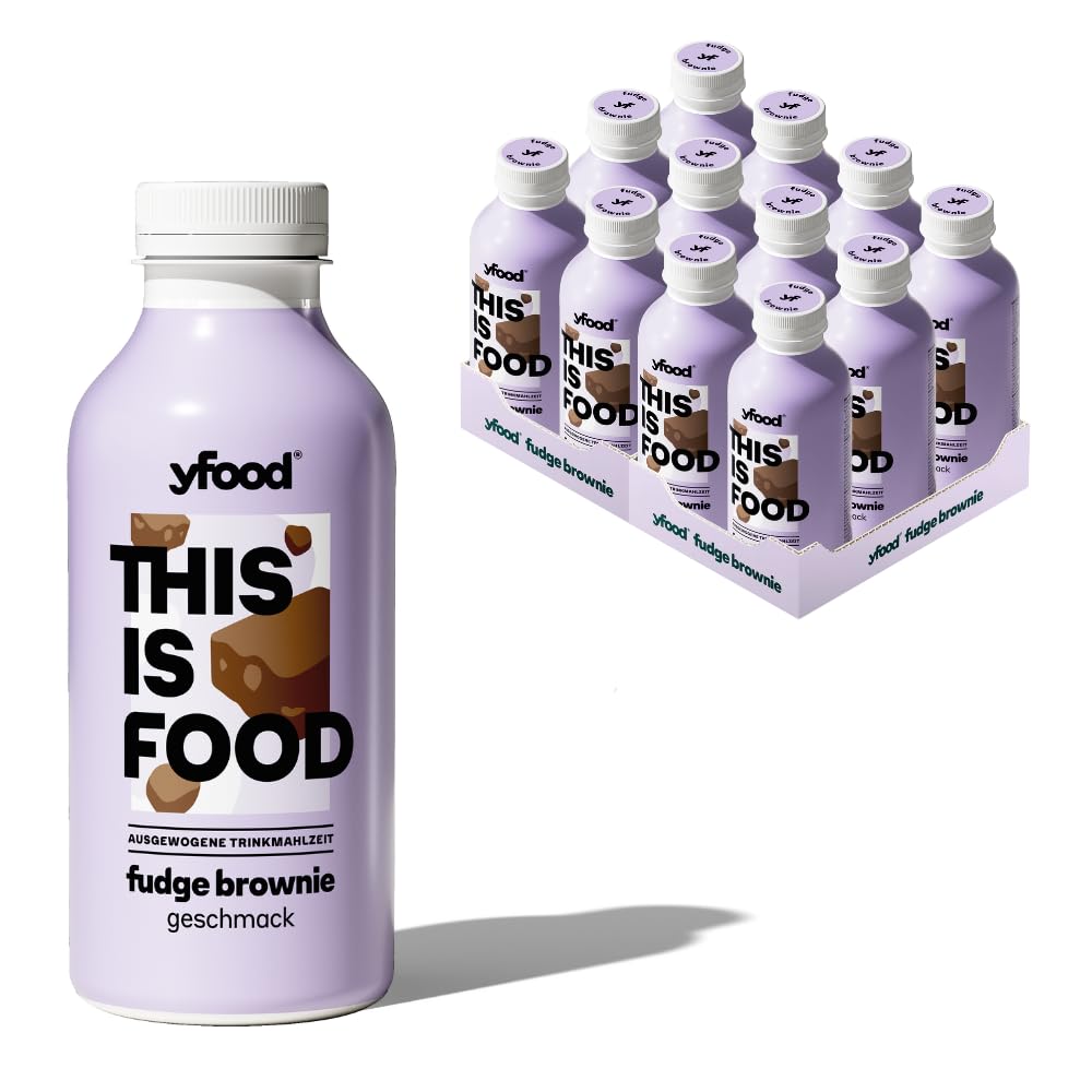 yfood Trinkmahlzeit Fudge Brownie, 12 x 500 ml, mit 30 g Protein pro Drink