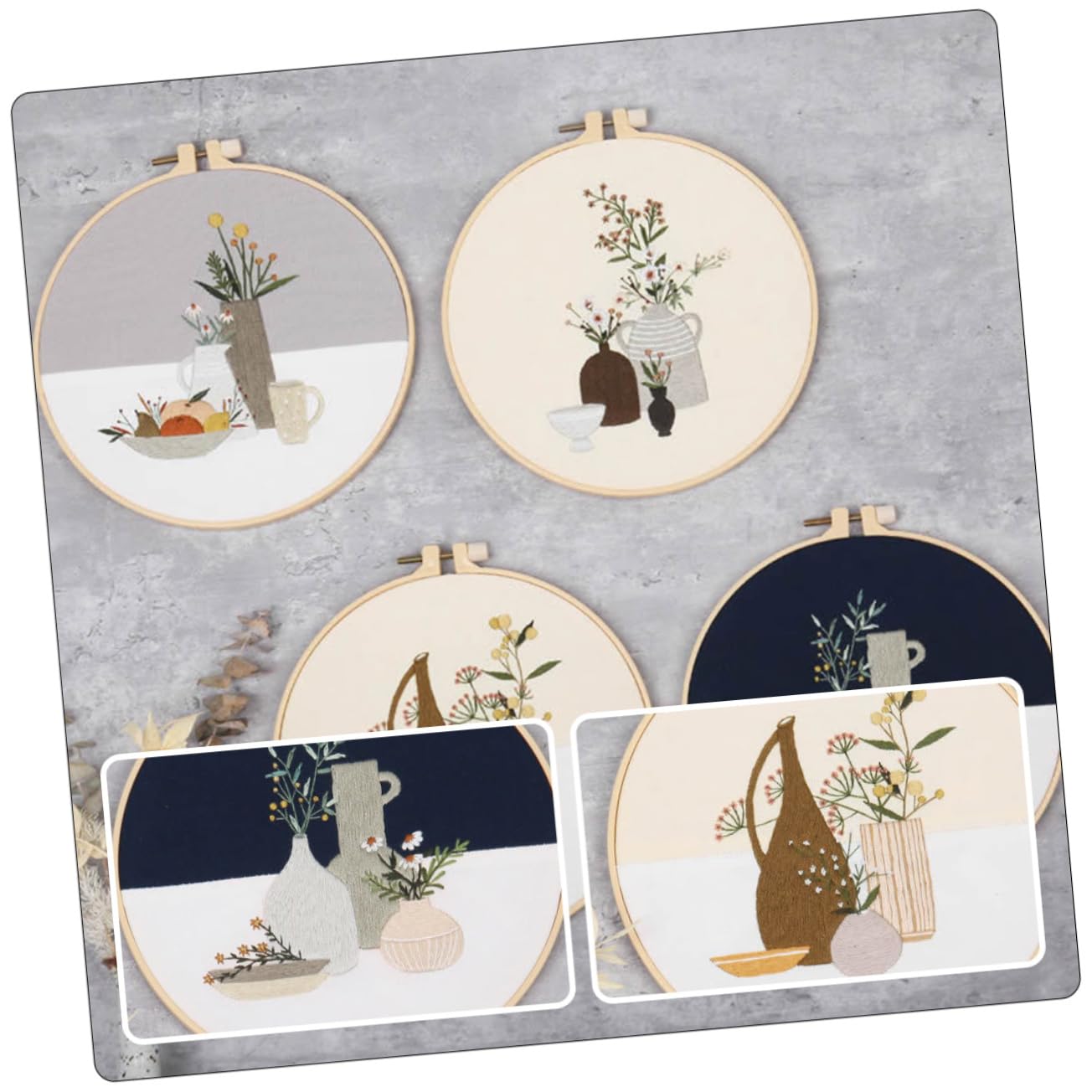 Lurrose 4sets Filo per Ricamo e Fai da Te per Principianti e Decorazione d Interni