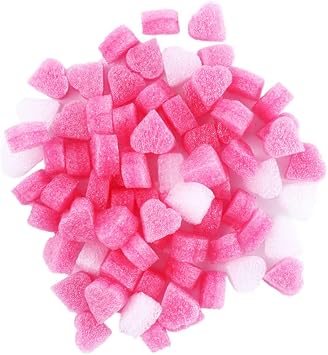Leadigol 300PCS Gift Box Filler Shreds, 15x10 mm Pink Heart Shaped Foam for Wedding Party Home Decoration Material Packing Wedding Flower DIY Basket Filling