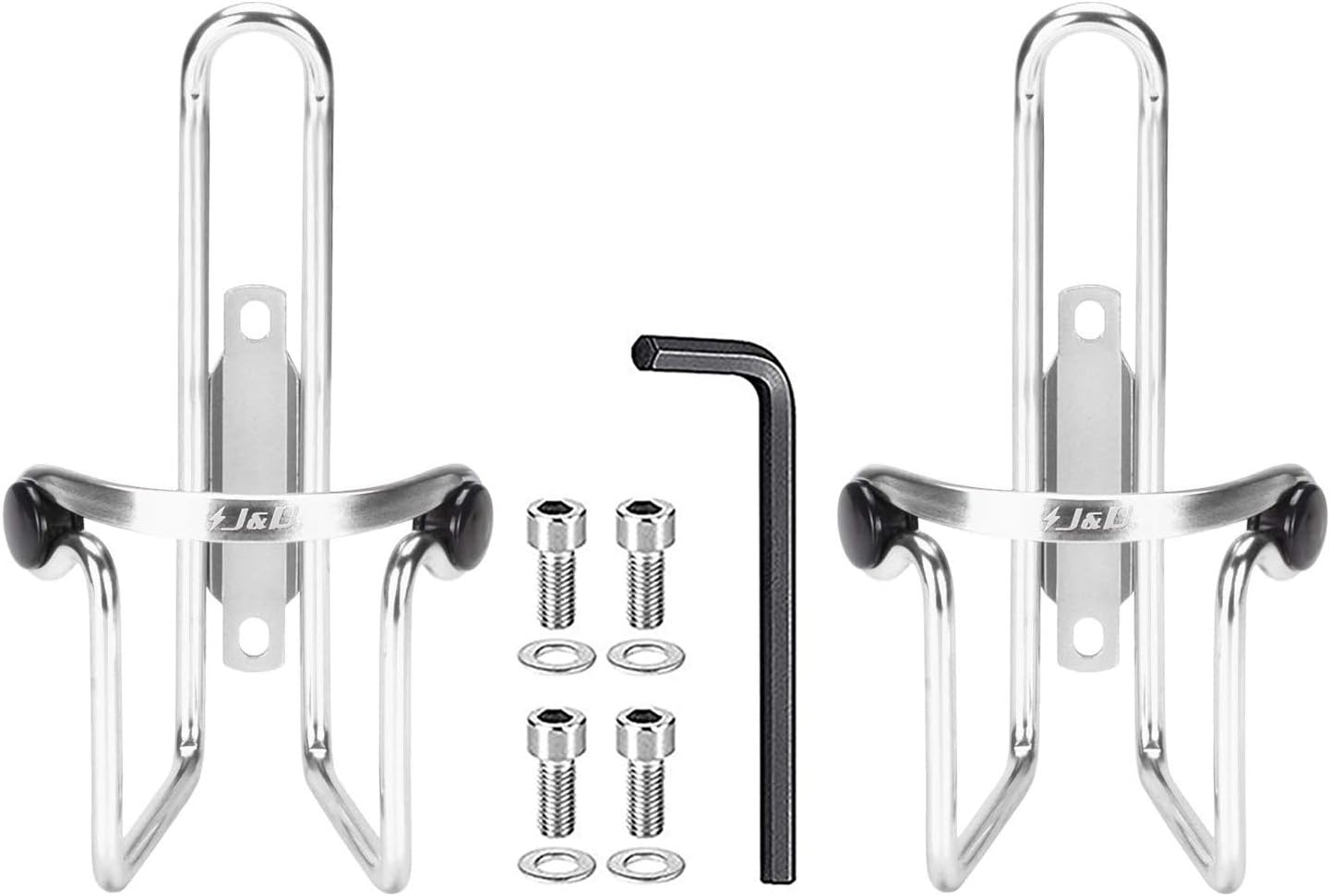 J&D Bike Water Bottle Holder (2 Packs), Aluminum Cycling Water Bottle Cage for Cycling Fits Any Bike with Easy Installation, Lightweight Durable