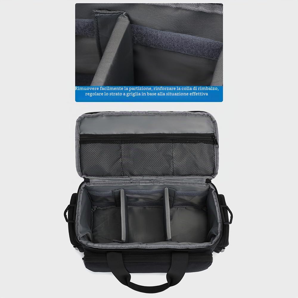 Andoer Borsa per fotocamera, borsa a tracolla per fotocamera da viaggio, borsa per fotocamera reflex impermeabile antiurto con divisori rimovibili e tracolla