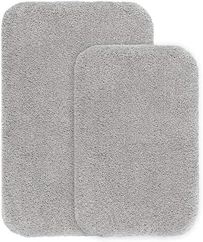 VANZAVANZU Non Slip Toilet Mat Thickened Pedestal Mat for Toilet Absorbent Ultra Soft Bathroom Toilet Rug Fluffy Microfiber Bath Mat, Quick-drying, Machine Washable - 50 x 60cm U Shape (Dark Gray)