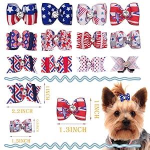 50pcs25pairs 4th of July Dog Hair Bows with Rubber Band Bulk for Small Medium Puppy Doggy Poddle Yorkies Shitzu Topknots Bowknot Elastic for Patriotic Independence Day Grooming Accessories Cucciolini Doodles 50pcs25pairs 4th of july dog hair bows with rubber band bulk for small medium puppy doggy poddle yorkies shitzu topknots bowknot elastic for patriotic independence day grooming accessories cucciolini doodles