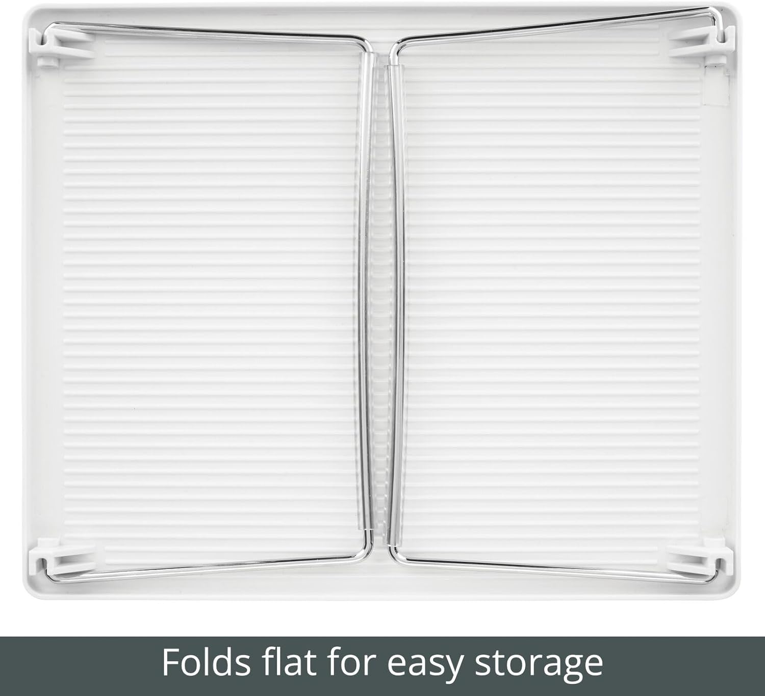 mDesign Metal Stacking Storage Organization for Shelves Inside Closet in Bedroom, Bathroom, Hall, or Entryway - Organizer Stand for Clothing, Linen, Household Items, Ligne Collection, 2 Pack, White White Pack of 2 image 7 of 9 B083QPJY24