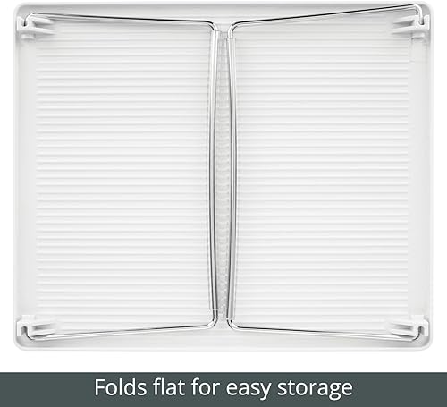 Miniatura 7 de mDesign Organización de almacenamiento apilable de metal para estantes dentro del armario en dormitorio, baño, pasillo o entrada, soporte