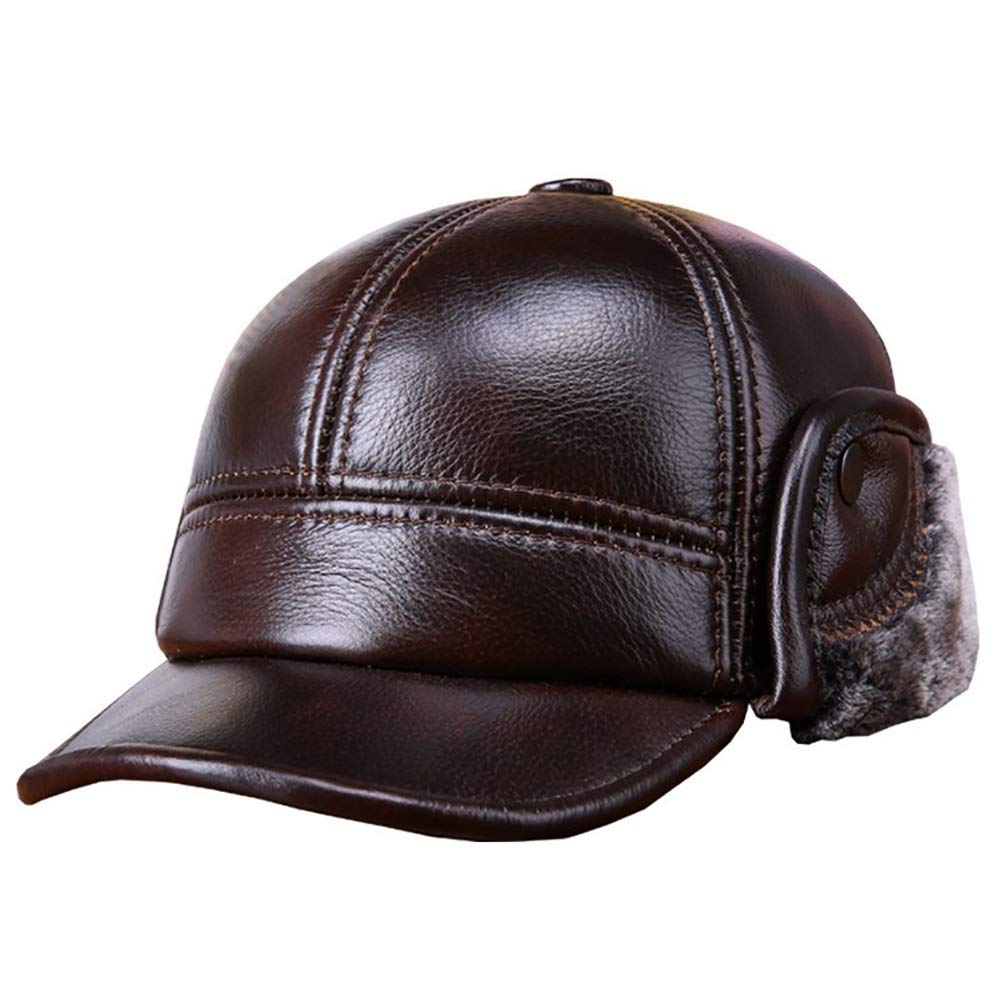 Sombreros de invierno, la antigua gorra de béisbol de cuero genuino más terciopelo al aire libre Sombrero ProCtect Ear Winter L-XXL
