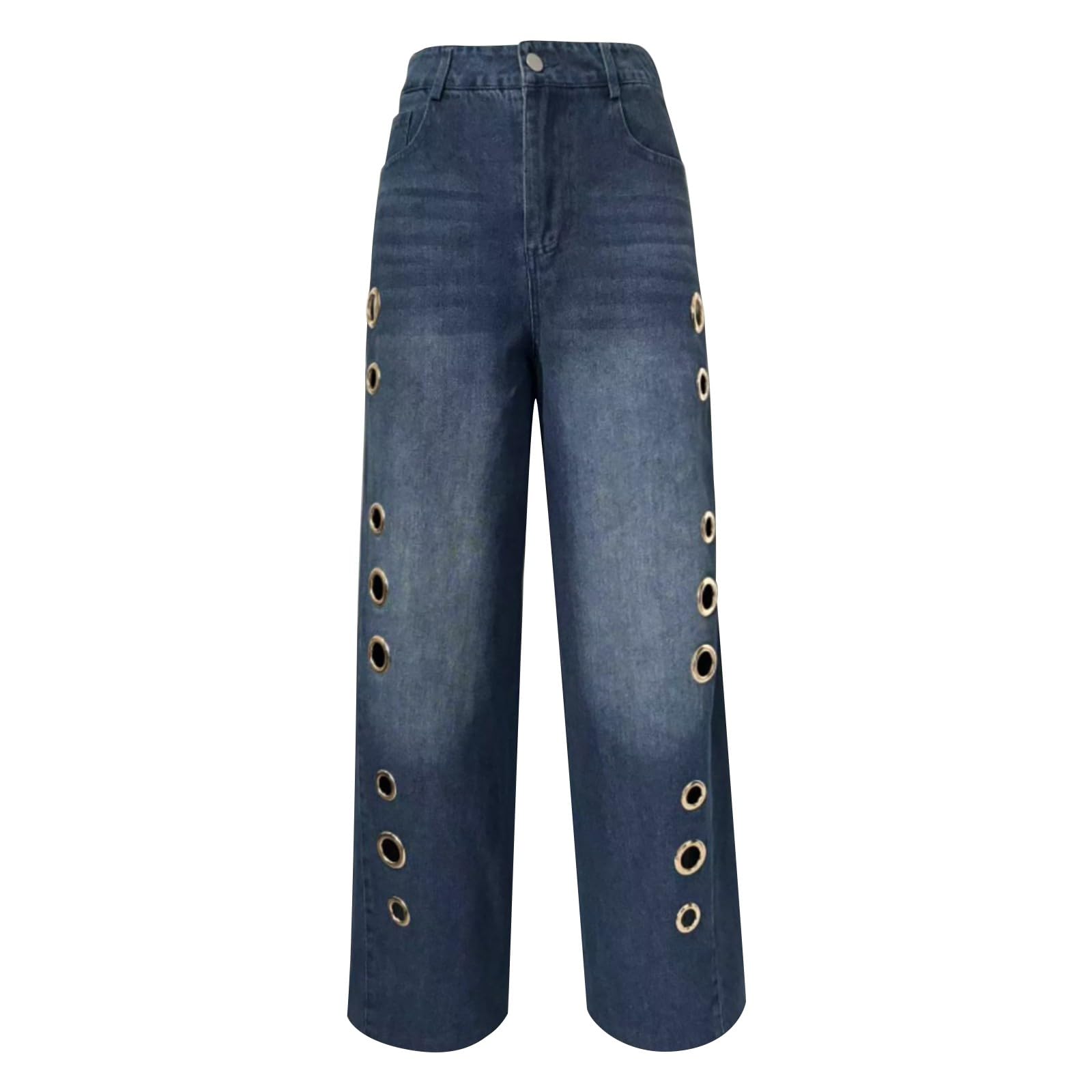 Jeans Baggy Donna Vita Alta Jeans Baggy Curvy Leggeri Pantaloni Elasticizzati Larghi Gamba Larga Tempo Libero Pantaloni Denim Vita Alta Casual Eleganti Comodi Pantalone Moda Wide Leg Hiphop