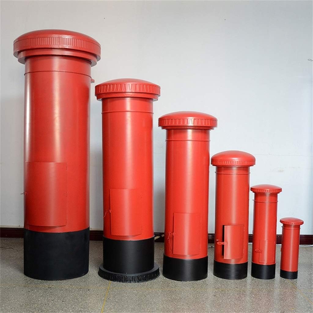 Mailbox, Waterproof Vertical Post Box House Decoration Metal Newspaper Magazine Security Letterboxes for Outside Wall, Wedding (Color : Red, Size : Height 120cm)