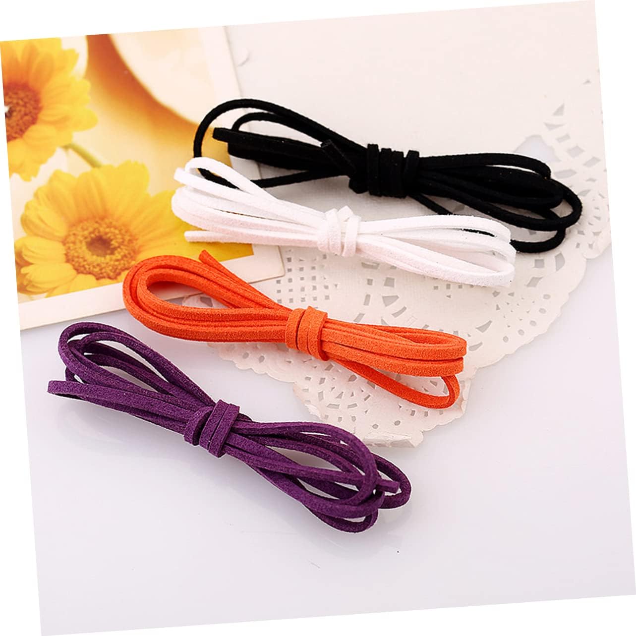 TEHAUX 2sets 1m Mixed Plush Leather Cords DIY Jewelry Rope Braided Bracelet Necklace Supplies 20pcs*2