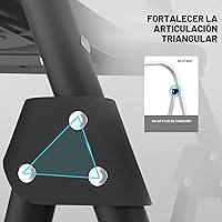 Vista 4 de HBTower Escalera de escalones, taburete plegable con escalón ancho antideslizante, escalera de acero resistente, práctico pasamanos, ligera