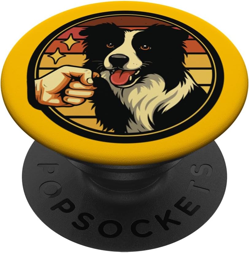 Human Fist Touched Paw Border Collie PopSockets PopWallet for MagSafe