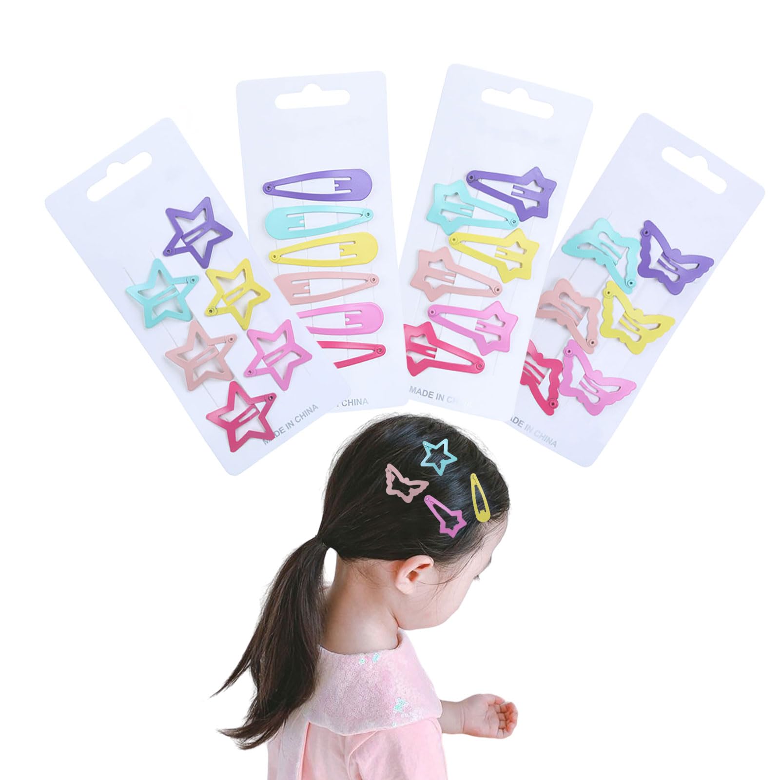 Amazon.co.jp: パッチンピン 子供 24個セット 6色 ヘアクリップ 