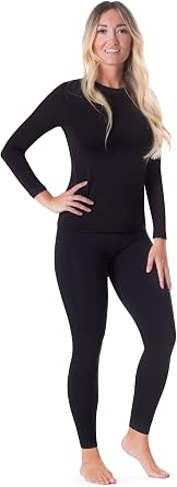 Rocky Thermal Underwear Women Long Johns Womens Thermals Top Bottom Set Fleece Lined Under Wear Clothes Base Layer Thermals
