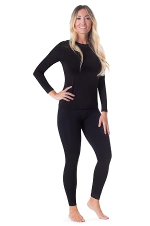 Rocky Thermal Underwear Women Long Johns Womens Thermals Top Bottom Set Fleece Lined Under Wear Clothes Base Layer