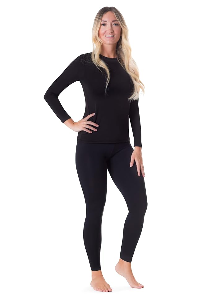 Rocky Thermal Underwear Women Long Johns Womens Thermals Top Bottom Set Fleece Lined Under Wear Clothes Base Layer