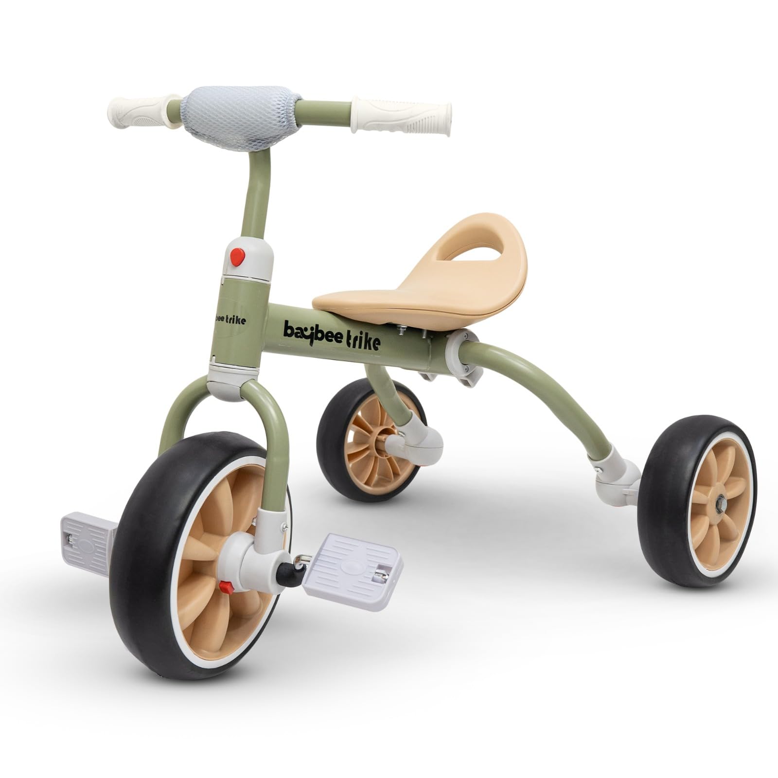 Baybee Trikona Tricycle for Kids, Foldable Balance Bike Baby Tricycle with Adjustable Seat, Eva Wheels & Detachable Pedal | Kids Tricycle Trikes | Baby Cycle for Kid 2-4 Years Boys Girls (Green)
